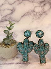 Load image into Gallery viewer, &quot;Beaded&quot; Cactus Earrings
