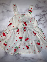 Load image into Gallery viewer, &quot;Cherry&quot; Printed Toddler Dress with Hat
