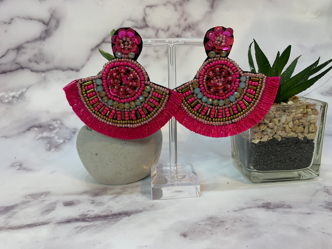 Beaded Statement Earrings