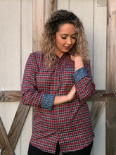 Load image into Gallery viewer, &quot;Helen&quot; Burgundy Plaid Button Down Shirt
