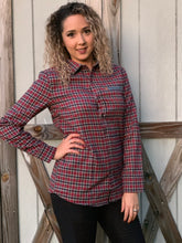 Load image into Gallery viewer, &quot;Helen&quot; Burgundy Plaid Button Down Shirt
