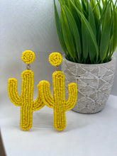 Load image into Gallery viewer, Beaded Cactus Earrings
