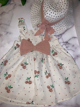 Load image into Gallery viewer, &quot;Cherry&quot; Printed Toddler Dress with Hat
